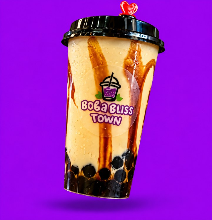 Brown sugar milk tea with tapioca pearls